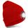 SPGOOD LED Beanie Beleuchtete Mütze mit Licht,Geschenke für Männer Winter Warm LED Mütze, Lampe Laufmütze für Angeln,Jogger,Camping,Laufen(Rot)