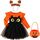 KYOEOE 3er Kürbis Kostüm Kinder Set,Halloween Kostüm Kleinkind Kürbis Kleid mit Haarreif ＆ Tasche,3-5 Jahre Kürbiskostüm Mädchen Pumpkin Costume Halloween Fancy Dress Outfits Cosplay Kostüme