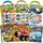 Elfew 6 Stück Fahrzeuge 3D Wiederverwendbare Stickerbuch für Kinder Junge 2-4 Jährige, über 300+ Aufkleber, Puffy Stickerbuch ab 4 Jahren, PVC Material, Kleinkinder Geburtstag Party Zubehör