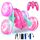 Rodzon Ferngesteuertes Auto Crawler 6 7 8 9+ Jahre Mädchen Spiele RC Auto mit LED Blinken Spielzeug Mädchen Geschenke Kinder Toy 2.4Ghz 4WD 360° Flip RC Car mit 2 Aufladbarer Batterien (Rosa)