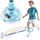 Hot Bee Kinder Blinkender Springring Fußkreisel mit Zähler, Timer, Kalorienzähler Spielzeug Geschenke für Junge Mädchen 6-12 Aufladbare Faltbar Swing Wheel mit Lichtrad Weihnachten Geburtstag Hellblau