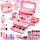 Mrabbitoo Kinderschminke Set Mädchen Schminkkoffer - Waschbar Kinder Make Up Set Schminkset Spielzeug,Schminke Halloween Weihnachts Geburtstag Geschenke für Prinzessin 4 5 6 7 8 9 10 11 12 Jahre