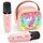 Dislocati Karaoke Maschine mit 2 Bluetooth Mikrofon Kinder, Einhorn Geschenke für Mädchen 3-12 Jahre Tragbarer Karaoke Mikrofon Ostergeschenke Kinder Spielzeug ab 3-12 Jahre Mädchen Microphone