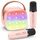 Dislocati Karaoke Maschine mit 2 Bluetooth Mikrofon, Mädchen Spielzeug für 3-12 Jahre Tragbarer Karaoke Microphone Set für Kinder und Erwachsene mit DSP & LED-Lichtern Ostern Geschenke Kinder