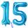 2 Luftballons Zahl 15, Nummer Luftballon Blau Mädchen Junge Jungs,40" Riesen Aufblasbar Helium Folienballon Blue Ballons Figuren für Geburtstag 15.Jahre Kinder Jungen Party Dekoration (xxxl 100cm)