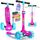KIDIZ® Roller Kinder Scooter X-Pro2 Dreiradscooter mit PU LED Leuchtenden Räder Kinderroller faltbar Tret-Roller höhenverstellbarer Cityroller Kinderscooter für Jungen Mädchen 3-12 Jahre, Pink