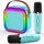 Dislocati Karaoke Maschine mit 2 Karaoke Mikrofon Bluetooth, Geschenk Spielzeug Junge 3-12 Jahre, Tragbarer Mini Karaoke Set mit DSP & LED-Lichtern, Kinder und Erwachsene