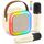 Karaoke Maschine mit 2 Karaoke Mikrofonen, Karaoke Maschine Kinder mit Mikrofon Mädchen Geschenke Spielzeug für 3-12 Jahre - Bluetooth MusikLautsprecher, Beige