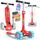 KIDIZ® Roller Kinder Scooter X-Pro2 Dreiradscooter mit PU LED Leuchtenden Räder Kinderroller faltbar Tret-Roller höhenverstellbarer Cityroller Kinderscooter für Jungen Mädchen 3-12 Jahre, Rot