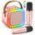 Karaoke Maschine Kinder, Geschenk für Mädchen 3-12 Jahre, Karaoke Kinder Spielzeug ab 3-12 Jahre Mädchen, Karaoke Maschine mit 2 Karaoke Mikrofon Kinder