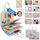 JHkim Montessori Busy Board Deutsch, Kinder Spielzeug ab 1 2 3 4 Jahre, Activity Board Busy Book, Geschenke für Junge Mädchen, Kinder Sensorik Lernspielzeug, Motorikbrett für Reise Auto Flugzeug, Grau