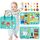 hahaland Busy Board Montessori Spielzeug, Interaktives Lernspielzeug und Motorikspielzeug für Kinder 3+ mit 15 Aktivitäten, Activity Board für Reise Autofahrt Flugzeug, Busy Book Geschenk 3 Jahre