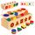 LZDMY Montessori Spielzeug ab 2 Jahr, Motorikspielzeug Baby Holzspielzeug ab 12 Monate mit Aufbewahrungsbox, Sortier Steckspielzeug mit 25 Blöcken Lernspielzeuge Ostern Geschenk