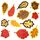 Papierdrachen Fensterbilder - 36 vorgestanzte Laublätter zum Basteln für Kinder - Herbstbasteln mit Tonkarton und Transparentpapier - Set 1