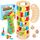 Montessori Spiele Brettspiel aus Holz, 48 Stück Bunte Blöcke Würfelspiel Kinder Lernspiele ab 3 4 5 6 Jahre Fördern Konzentration & Feinmotorik, Familienspiel Reisespiel Geschenk Junge Mädchen 3 Jahre