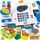 HERSITY Große Kinderkasse, Spielzeug Kasse mit Scanner und Sound, Spiel Supermarkt Kinder Kaufladen Zubehör Rollenspiel Geschenk Jungen Mädchen 3 4 5 Jahren
