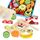 Kinderküche Zubehör Holz, Spielküche Zubehör für Kinder, Holzspielzeug Küche mit Schneidbarem Obst, Zubehör Spielküche, Spielzeug Küchenzubehör für Mädchen und Jungen ab 2 3 Jahren