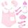 BNUZEIYI Baby Puppe Zubehör -BabyPuppe Fütterung und Pflege Set mit Flasche Hut Socken für Mädchen Spielzeug Geschenk, Puppenzubehör Puppenkleidung passen 14-16 Zoll 18 Zoll und 43 cm Puppe