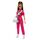 Barbie Fashionista - Puppe in pinkem Jumpsuit mit Accessoires und Welpen für Styling-Spaß und Geschichtenerzählen, braune Haare mit Pony, für Kinder ab 3 Jahren, HPL76