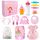BNUZEIYI Babyzubehör – Fütterungs- und Pflegeset mit Flaschen, Windel, Wickelunterlage, Kleidung für 35,6–40,6 cm Puppen, 45,7 cm Rollenspielset für Mädchen, Geschenk