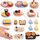 Kaisibum 50 Stücke Miniatur Essen und Trinken, Miniatur Deko Harz Puppenhaus Zubehör Miniatur Lebensmittel Set, Mini Küche Kleine Puppenzubehör Spielgeschirr