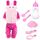 Baby Puppe Zubehör -Babypuppe Fütterung und Pflege Set mit Flasche Puppenmantel und Hosen für Mädchen Spielzeug Geschenk, Puppenzubehör Puppenkleidung passen 14-16 Zoll 18 Zoll und 43 cm Puppe