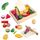 Spielküche Zubehör Holz, Holz Obst und Gemüse zum Schneiden, Kinderküche Zubehör, Spielobst zum Schneiden, Kinder Simulation Lernspielzeug Rollenspiele Geschenk