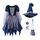Generisch Karneval Kostüm Mädchen, Hexenkostüm Kinder - Hexenkostüm Mädchen Set 4-Teilig：Hexenhut,Tasche,Kleid Mit Zauberstab Cosplay Elegant Witch Costume Hexe Kostüm Für Faschingskostüme Party