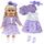 Xerteam 4 teilig Lila Puppenkleidung für 36-43cm Mädchen Puppe, Puppezubehör Mantel Puppen Kleider Socken Schmetterling Stirnband für 16-18 Zoll Baby Puppe, Puppensachen Set Geschenk Kinder