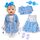 Babypuppenkleidung für 14-18 Zoll Babypuppen, 4 Stück Süßes Puppenkleidung 35-43cm Outfit mit Blauem Mantel + Schleife Gazerock + Schmetterlingsschleife Stirnband + Socken, Neue Puppenkleidung Zubehör