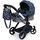 Bayer Design 17015AA Puppenwagen Xeo mit Tasche, höhenverstellbarer Griff, Schwenkschieber, wandelbar als Puppenjogger, bewegliche Vorderräder, integrierter Korb, Blau, Weiß