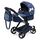 Bayer Design 17073AB Puppenwagen Xeo mit Tasche, höhenverstellbarer Griff, Schwenkschieber, wandelbar als Puppenjogger, bewegliche Vorderräder, integrierter Korb, Blau