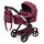Bayer Design 17023AA Puppenwagen Xeo mit Tasche, höhenverstellbarer Griff, Schwenkschieber, wandelbar als Puppenjogger, bewegliche Vorderräder, integrierter Korb, Bordeaux, Rosa