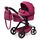 Bayer Design 17067AA Puppenwagen Xeo mit Tasche, höhenverstellbarer Griff, Schwenkschieber, wandelbar als Puppenjogger, bewegliche Vorderräder, integrierter Korb, Bordeaux Fee