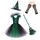 Generisch Hexenkostüm Kinder - Hexenkostüm Mädchen Set 4-Teilig：Hexenhut,Tasche,Kleid Mit Zauberstab Cosplay Elegant Witch Costume Hexe Kostüm Für Faschingskostüme Karneval Kostüm Party