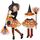 Johiux Hexenkostüm Kinder Mädchen - Halloween Kostüm & Karnevalskleidung mit Zauberhut Bonbontüte für 3-8 Jahre,LED Tüllrock mit Hexen Hut Faschingskostüme Kinder Mädche.