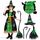 Spooktacular Creations Grün Hexe Kostüm, Hexenkostüm, Karneval Fasching Bekleidung, 3-teiliges Halloween Kostüm Deluxe Set für Mädchen