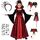 Vampir Kostüm Mädchen - Karneval Kostüm Kinder Vampir Kleid Kostüme Dress Up, Halloween Costume Mädchen Cosplay Gothic Kostüme mit Halskette und Vampire Zähne für Fasching Karneval Dracula Party