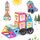 mysoler Magnetische Bausteine 63 Teile mini Magnetbausteine Magnete Kinder Magnetspielzeug Set für Kinder ab 3-8 Jahren, Bauklötze für Jungen & Mädchen, Mit Auto-Rädern für mehr Modellmöglichkeiten