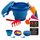 Schildkröt 7in1 Sand Toys Set, innovatives Sand-Spielset im Handtaschenformat, kompakt und platzsparend, Faltbarer 3 Liter Eimer mit 6 Sandspielzeugen zum Graben, Formen, Sieben und Rechen, 970244