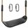 SELEWARE Garden Games Schaukelsitz aus Robustem Set mit 2m Langem Verstellbarem Seil und 2 Karabinern, Robustes Schaukel Outdoor Garten Schaukel Schwarz