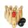 Jac & Mok Bowling Set -Kegelspiel aus Holz - Dosenwerfen Bowling Spiel Outdoor & Indoor Spielzeug (10 Kegel und 2 Bälle, 20cm Höhe)