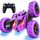 MidiVix Ferngesteuertes Auto, 90 Min Spielzeit, 2.4Ghz Doppelseitig 360° drehbare RC Stunt Crawler mit Scheinwerfern, 4WD Off Road Drift RC Auto Spielzeug Geschenke für Jungen 6-12 Lila