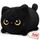 Mewaii Schwarze Katze Plüschkissen 20CM Weiches Kawaii Kuscheltier für Kinder,Niedliches Katze Plüschtier,Perfektes Kuschelkissen und Geschenk