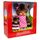 Sekiguchi 254930 - Original Monchhichi Mutter mit Kind im Kinderwagen, Plüschfigur mit Pünktchenkleid und zwei Zöpfen mit pinker Schleife, ca. 20 cm großes Kuscheltier aus braunem Plüsch