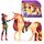 Unicorn Academy Valentina und Einhorn Cinder Set - ca. 12 cm große Originalfiguren zur beliebten Netflix Serie mit zwei Accessoires und Haarbürste für kreatives Rollenspiel, für Kinder ab 4 Jahren
