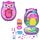 Polly Pocket 2-in-1 Reisespielzeug mit 2 Mikropuppen und 16 Accessoires, Igel-Handtaschen-Spielset, Haustierthema, JBJ91