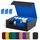UAONO Sammelkarten-Aufbewahrungsboxen für 1800+ Karten, Premium Magnetic Deck Boxen, Leather Deck Case mit Trennwänden, Spielkarten Deck Boxe für TCG MTG YuGiOh Karten (Schwarz und blau)