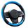 ZATOOTO Lenkradbezug Auto, Lenkradbezug Leder, 37-38cm, Anti Rutsch, Universal, Blau