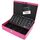 HMF 10015-15 Geldkassette abschließbar mit Münzzählbrett | 30 x 24 x 9 cm | Pink